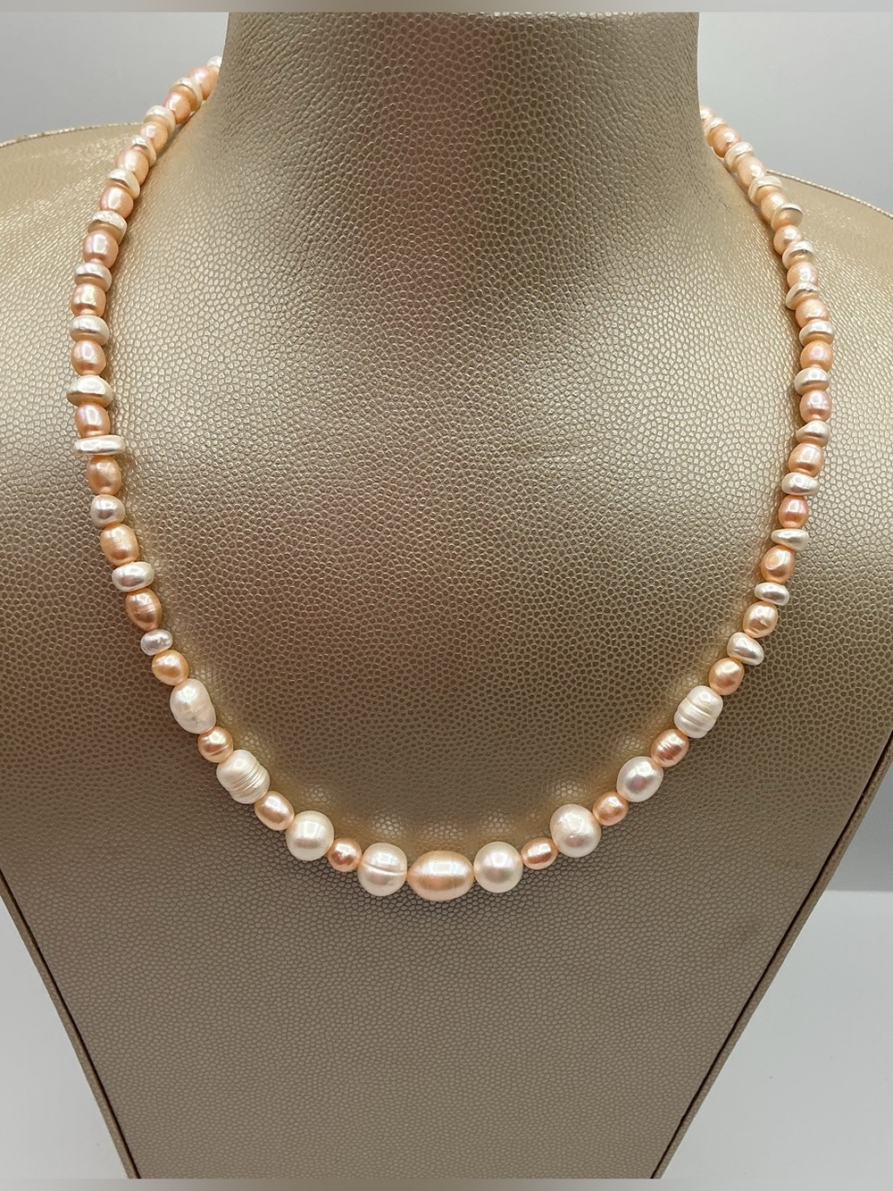 Sterling 925 Graduated Multicolor Pearl Quartz Necklace
